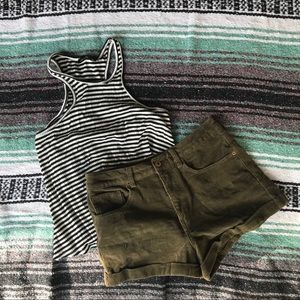 Forever 21 green corduroy shorts